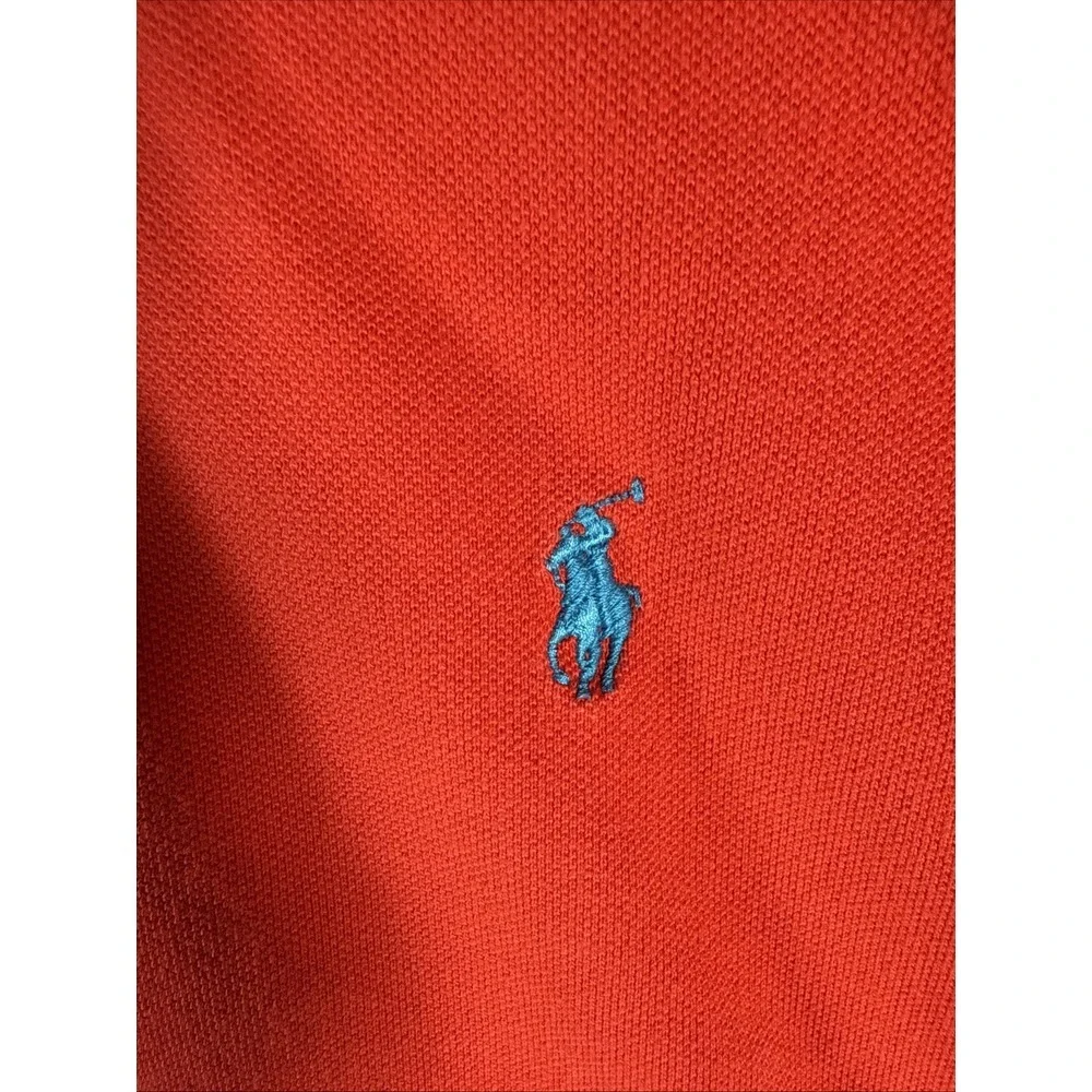 Polo Ralph Lauren Pique Shirt Mens XLT Tall Red Blue Pony‎